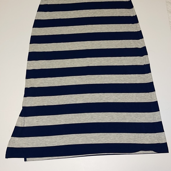 Mango Blue and Grey Striped Stretch Cotton Maxi Skirt - Women’s Size XL - Picture 5 of 9